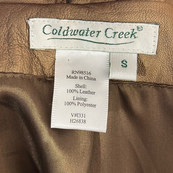 Vintage Coldwater Creek Metallic Leather Jacket - Size Small - Picture 5 of 10